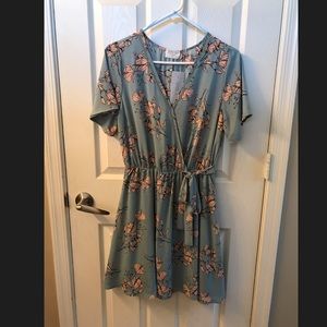 Light Blue Short Sleeve Dress